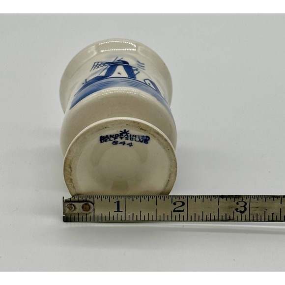 VINTAGE DELFT Blue Hand-painted DECANTER w/Cork with 6 Ceramic Raised Shot Cups - Picture 10 of 12